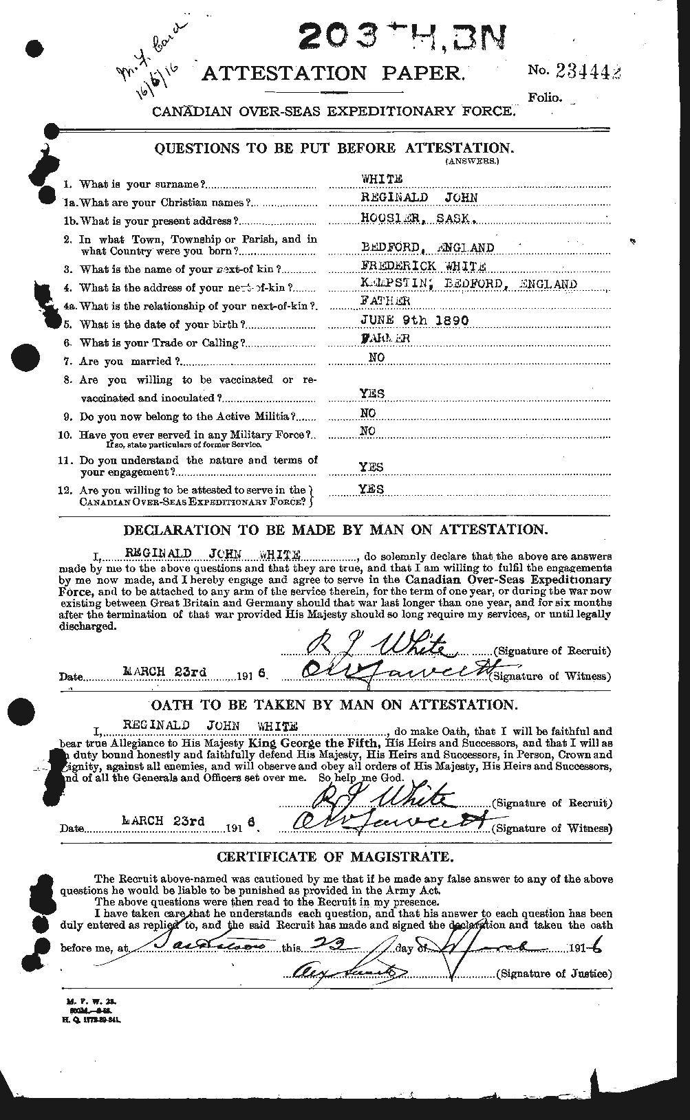 Personnel Records of the First World War - CEF 673443a
