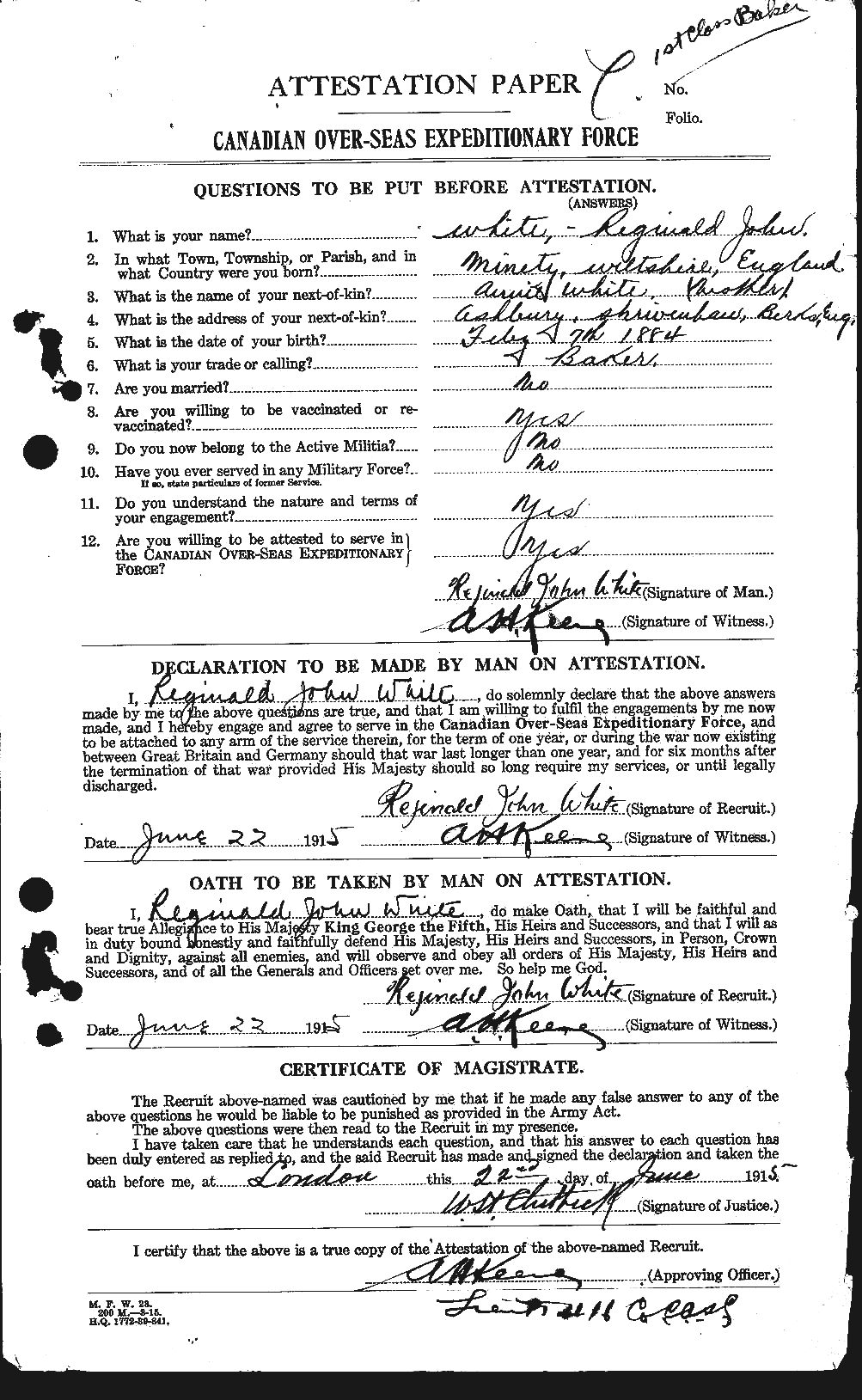 Personnel Records of the First World War - CEF 673444a
