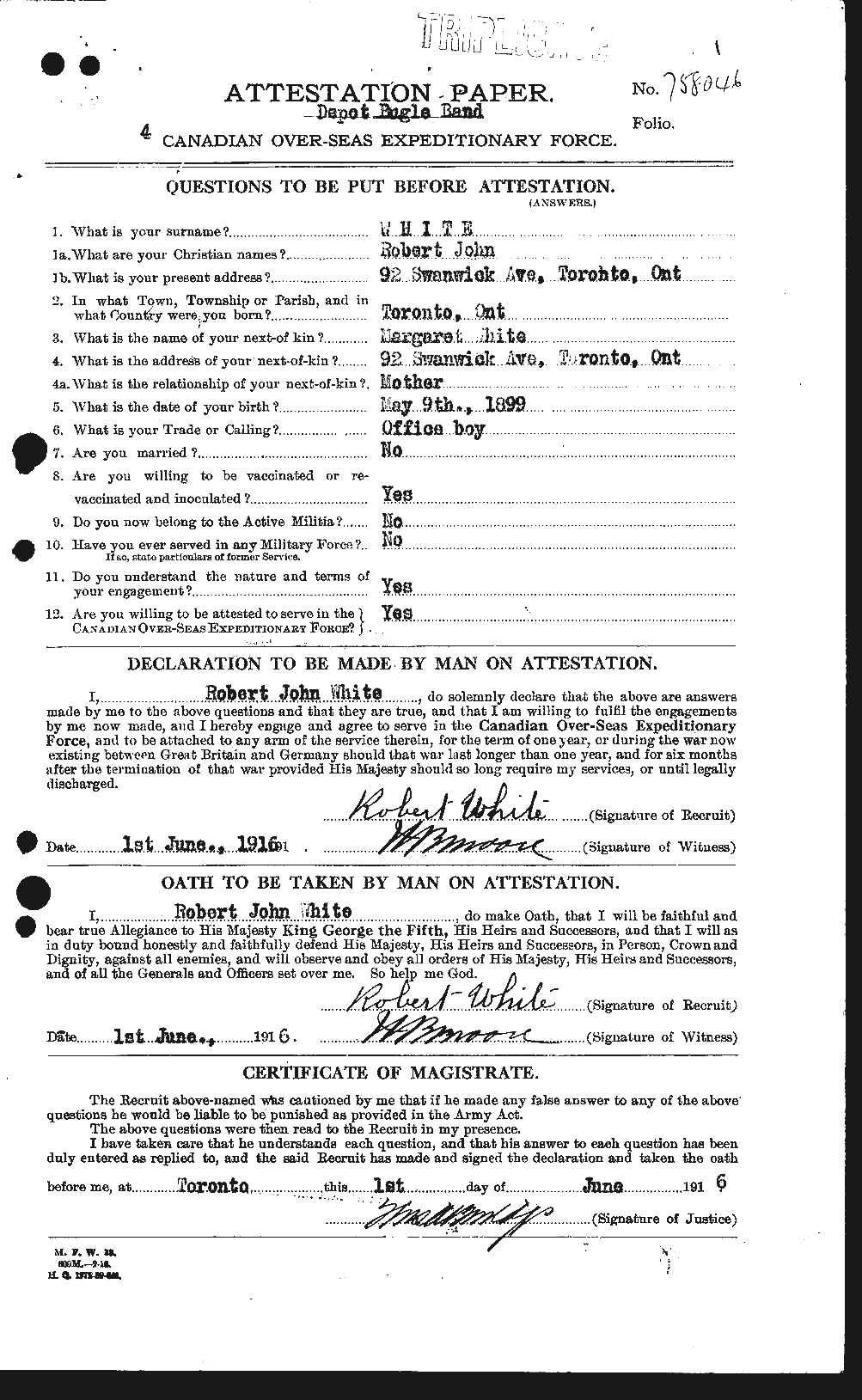 Personnel Records of the First World War - CEF 673498a