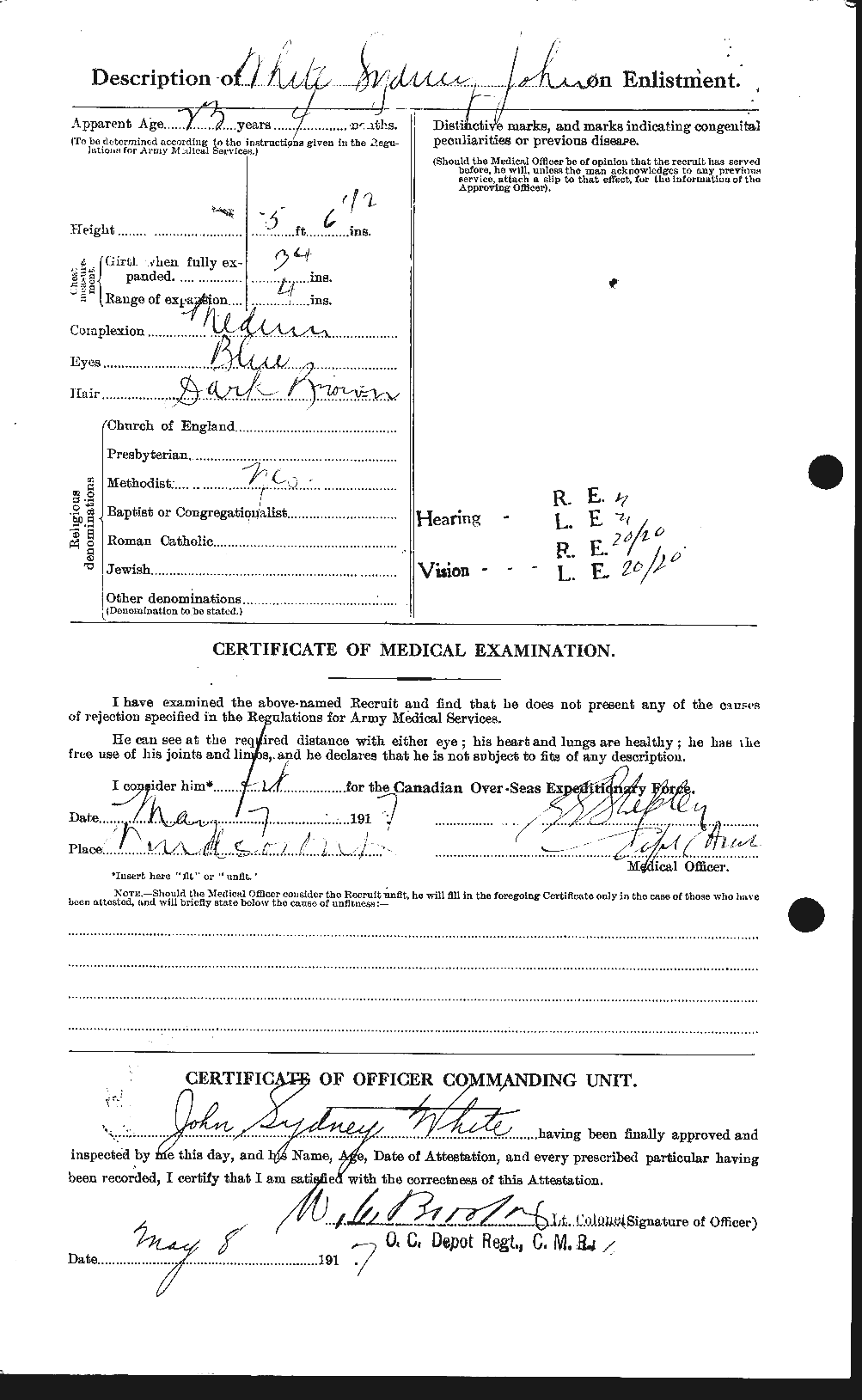 Dossiers du Personnel de la Première Guerre mondiale - CEC 673540b