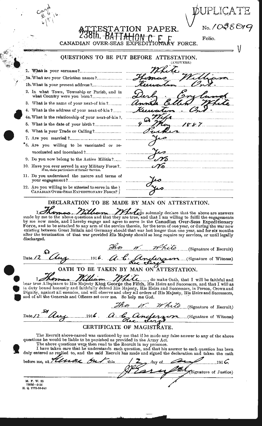 Personnel Records of the First World War - CEF 673645a