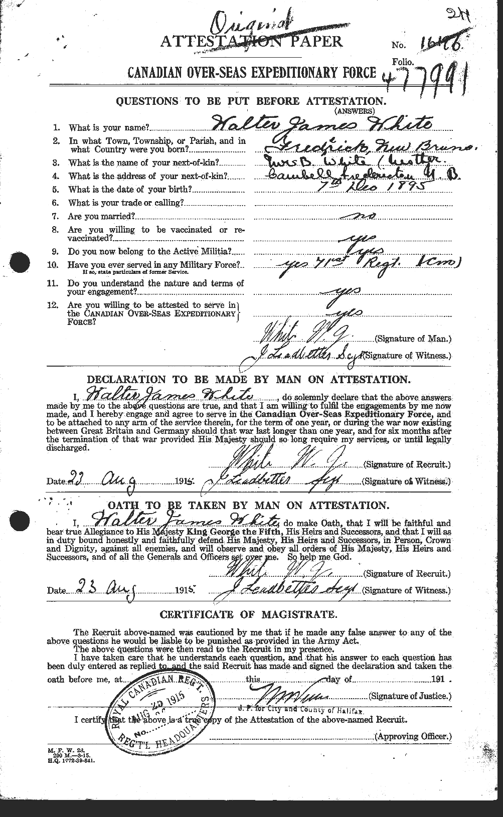 Personnel Records of the First World War - CEF 673674a