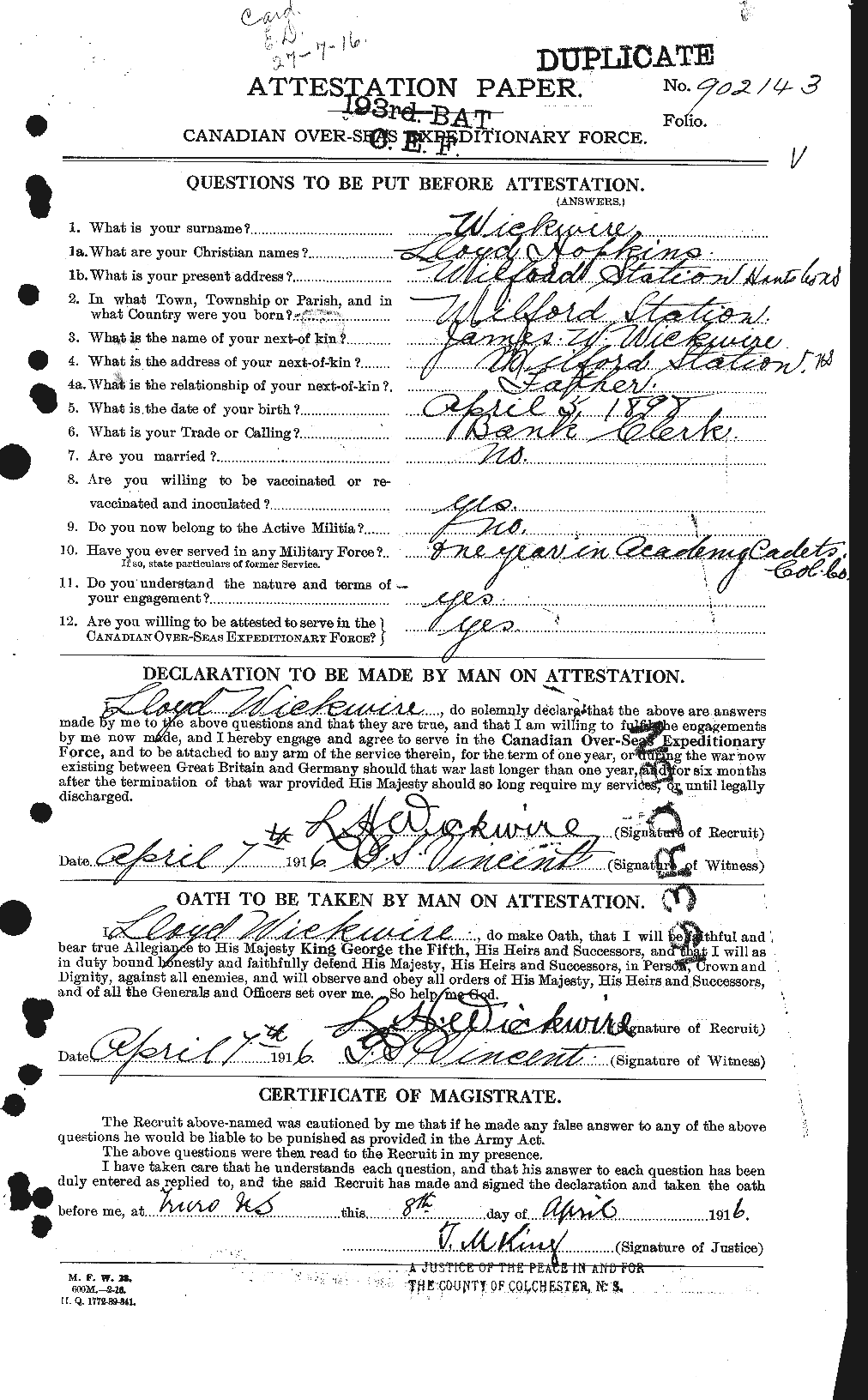 Personnel Records of the First World War - CEF 674045a