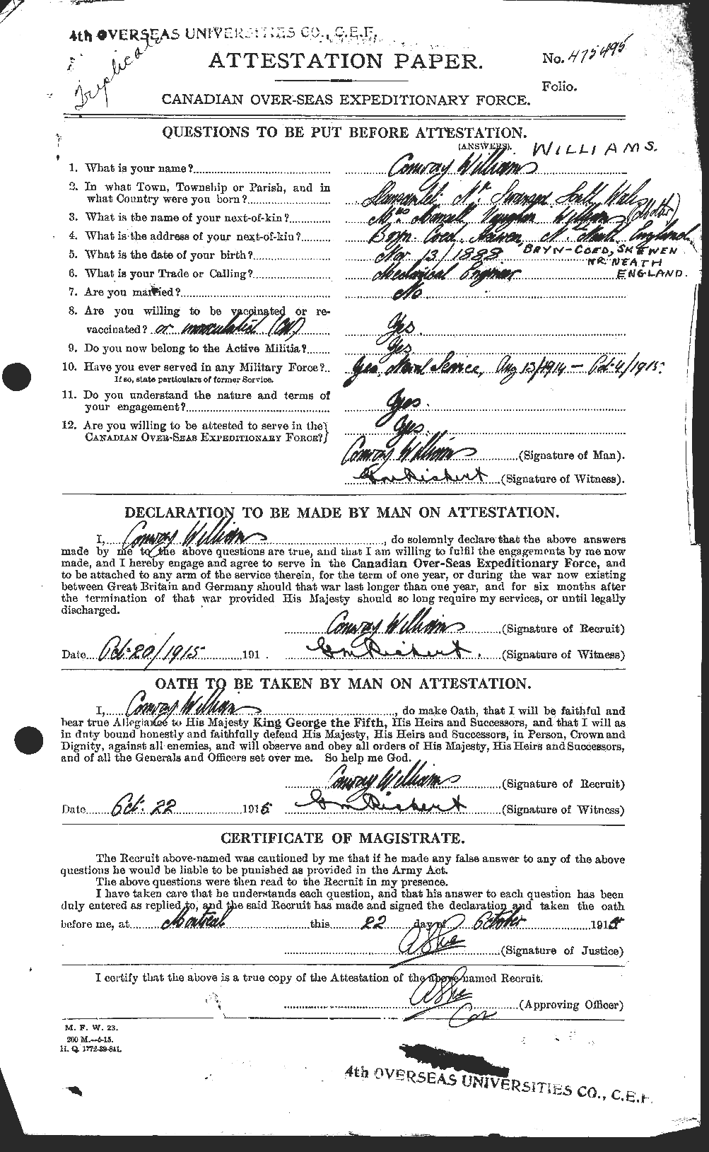 Personnel Records of the First World War - CEF 674449a