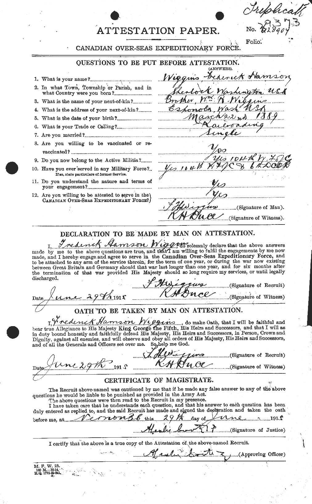 Personnel Records of the First World War - CEF 674620a