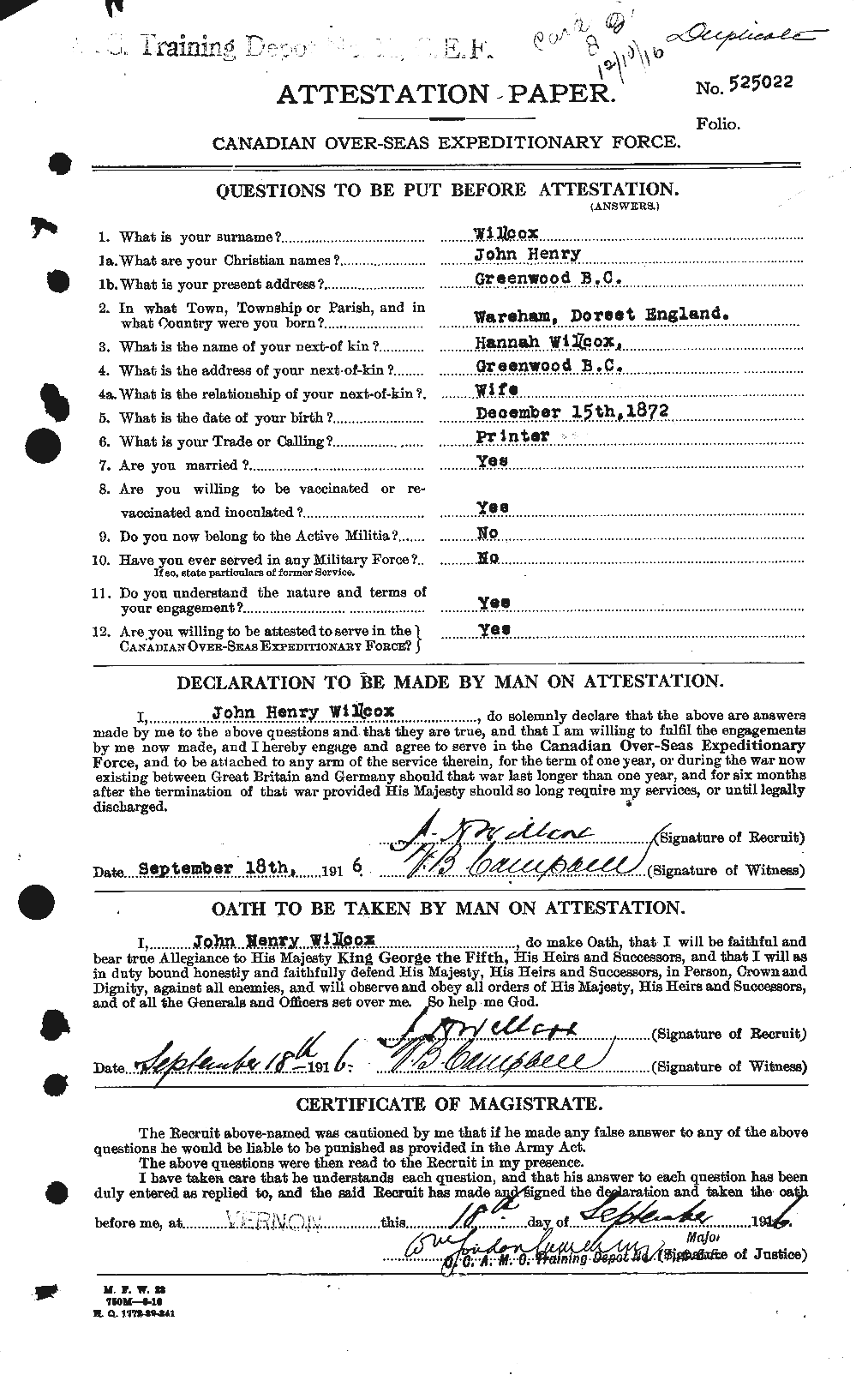 Personnel Records of the First World War - CEF 675246a