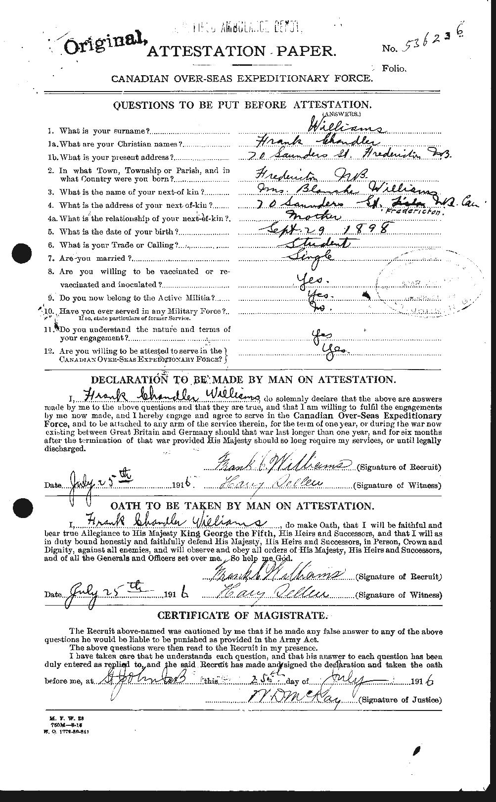 Personnel Records of the First World War - CEF 675873a