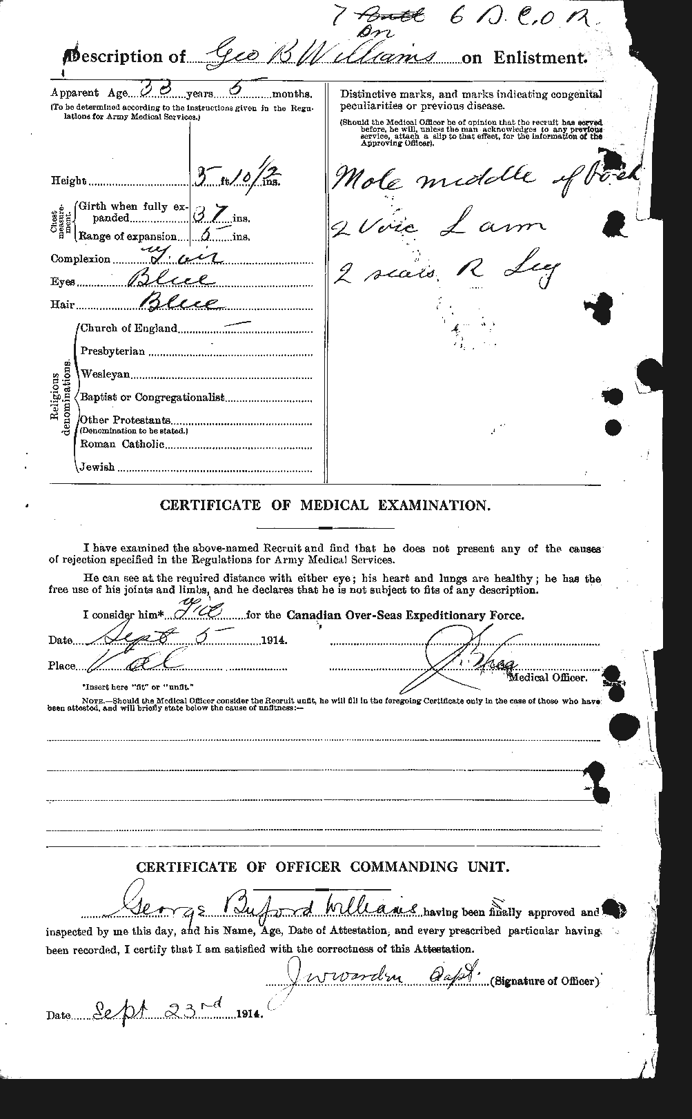 Dossiers du Personnel de la Première Guerre mondiale - CEC 676031b