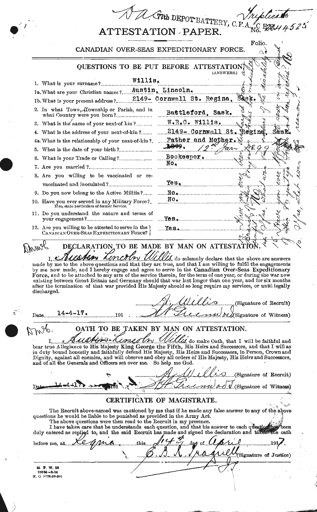 Personnel Records of the First World War - CEF 676387a