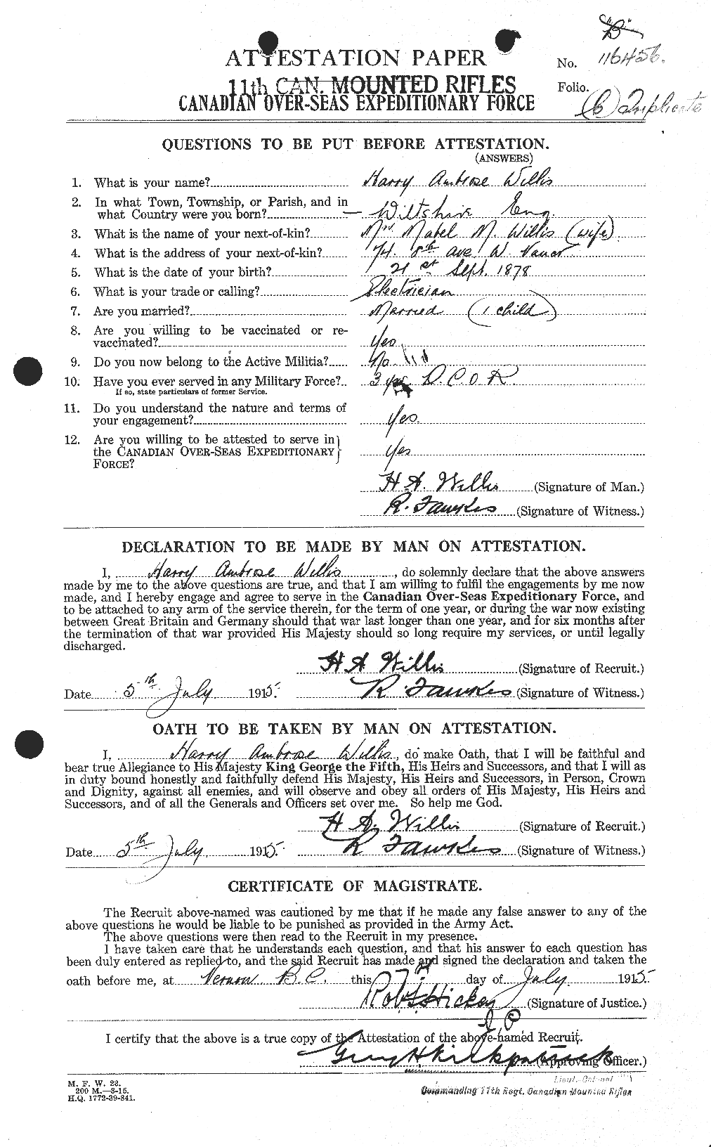 Personnel Records of the First World War - CEF 676465a