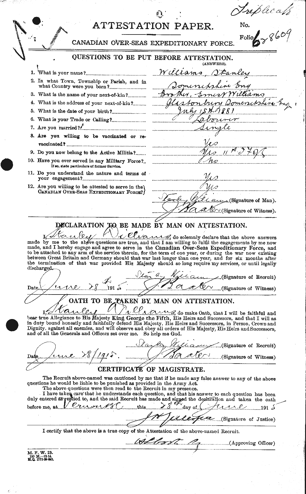 Personnel Records of the First World War - CEF 676602a
