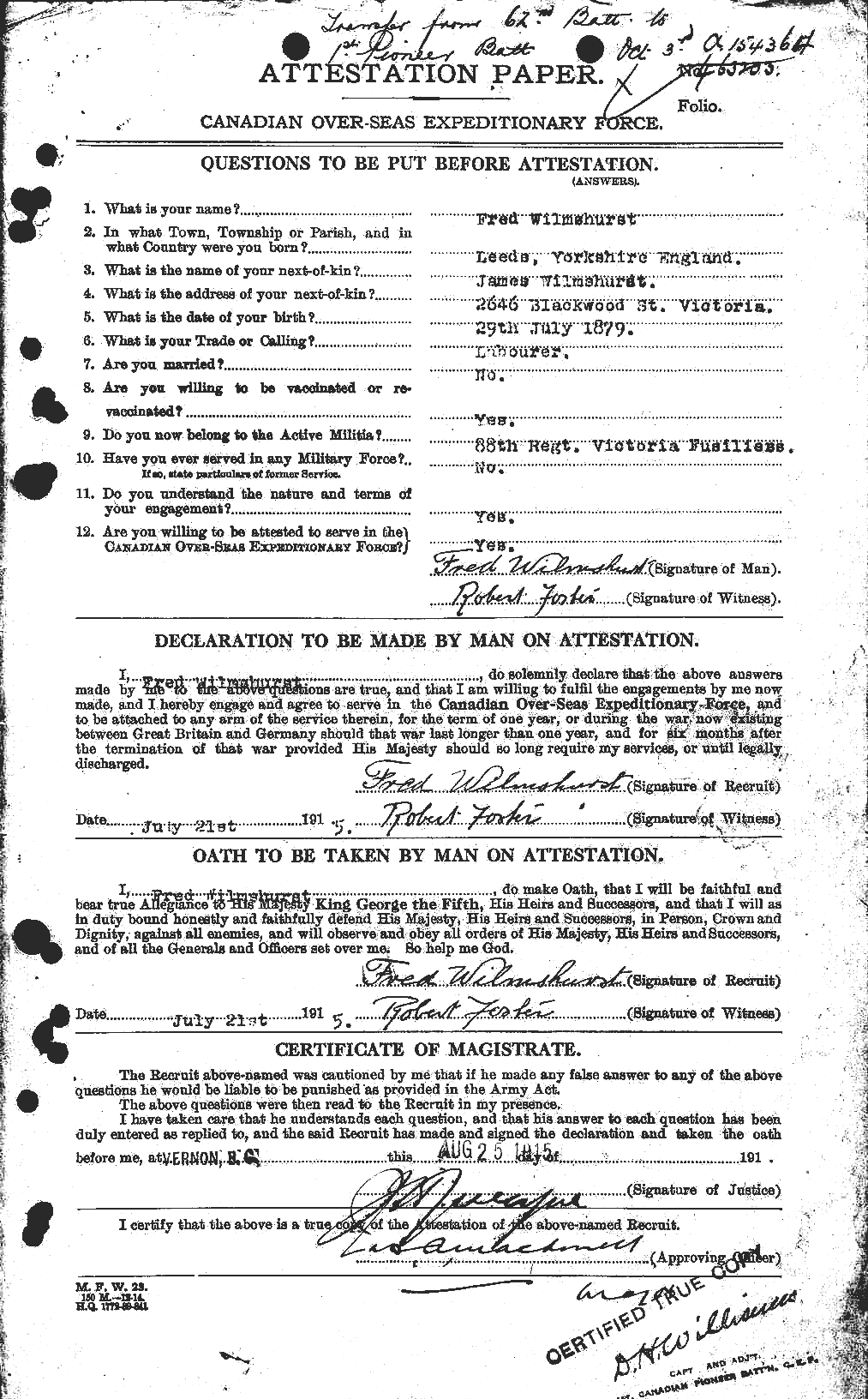 Personnel Records of the First World War - CEF 677091a