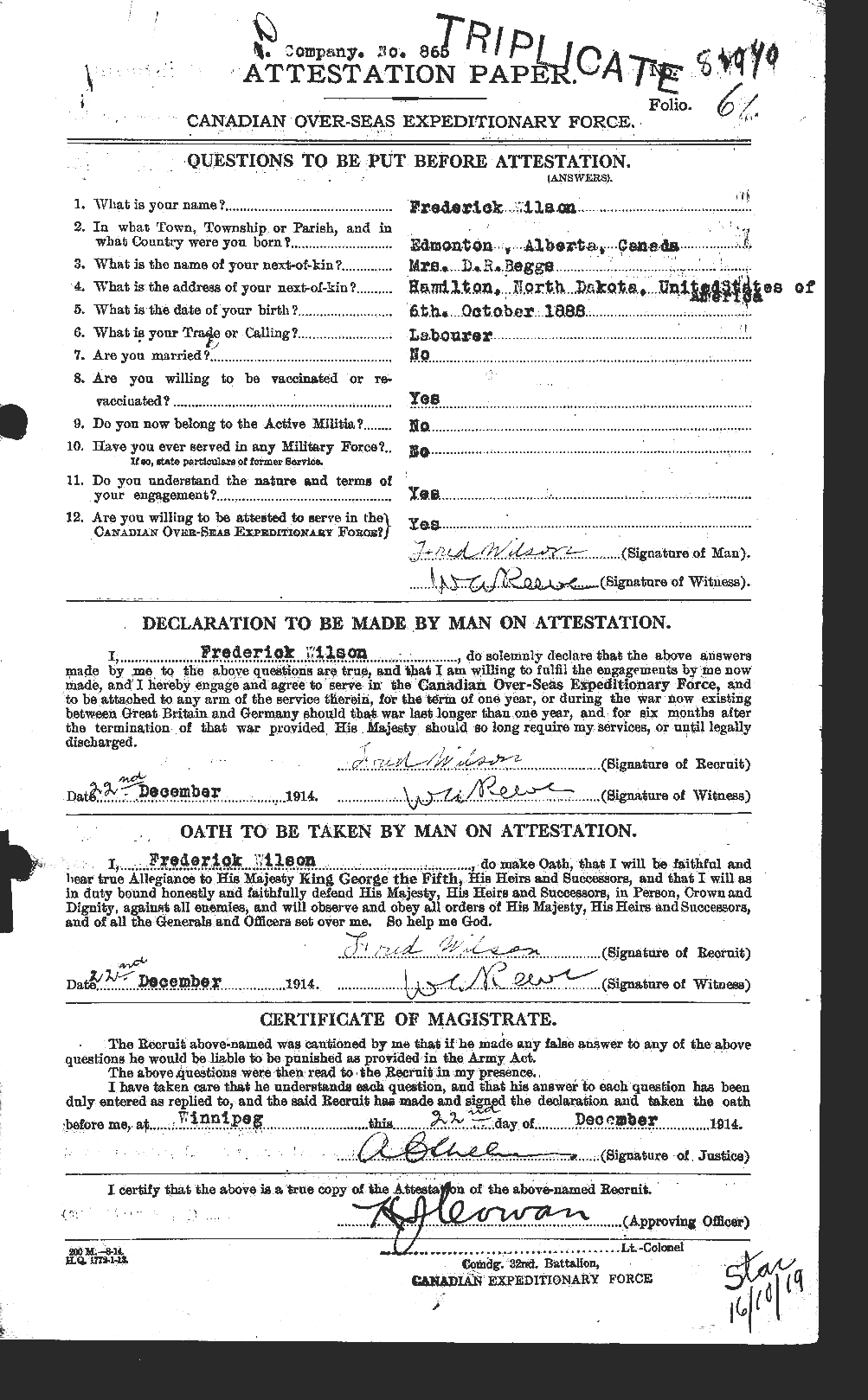 Personnel Records of the First World War - CEF 677576a