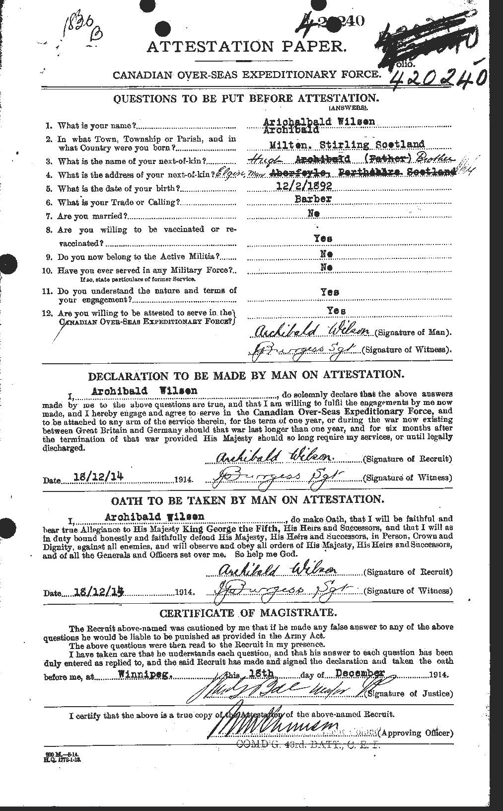 Personnel Records of the First World War - CEF 677718a