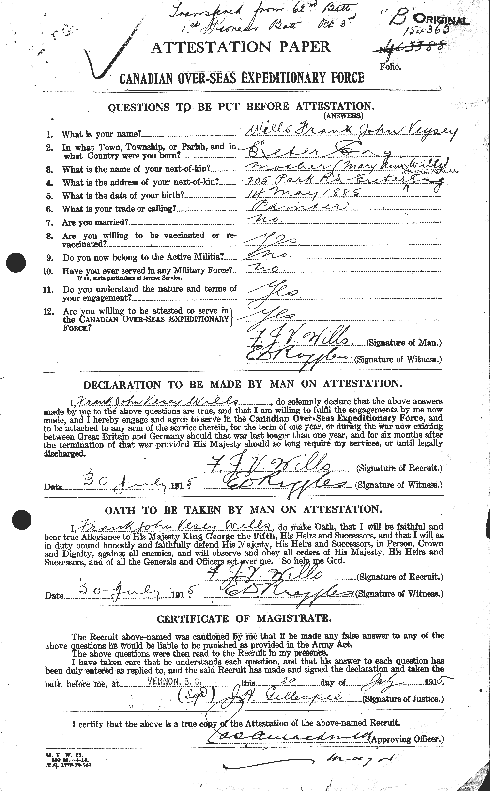 Personnel Records of the First World War - CEF 678392a