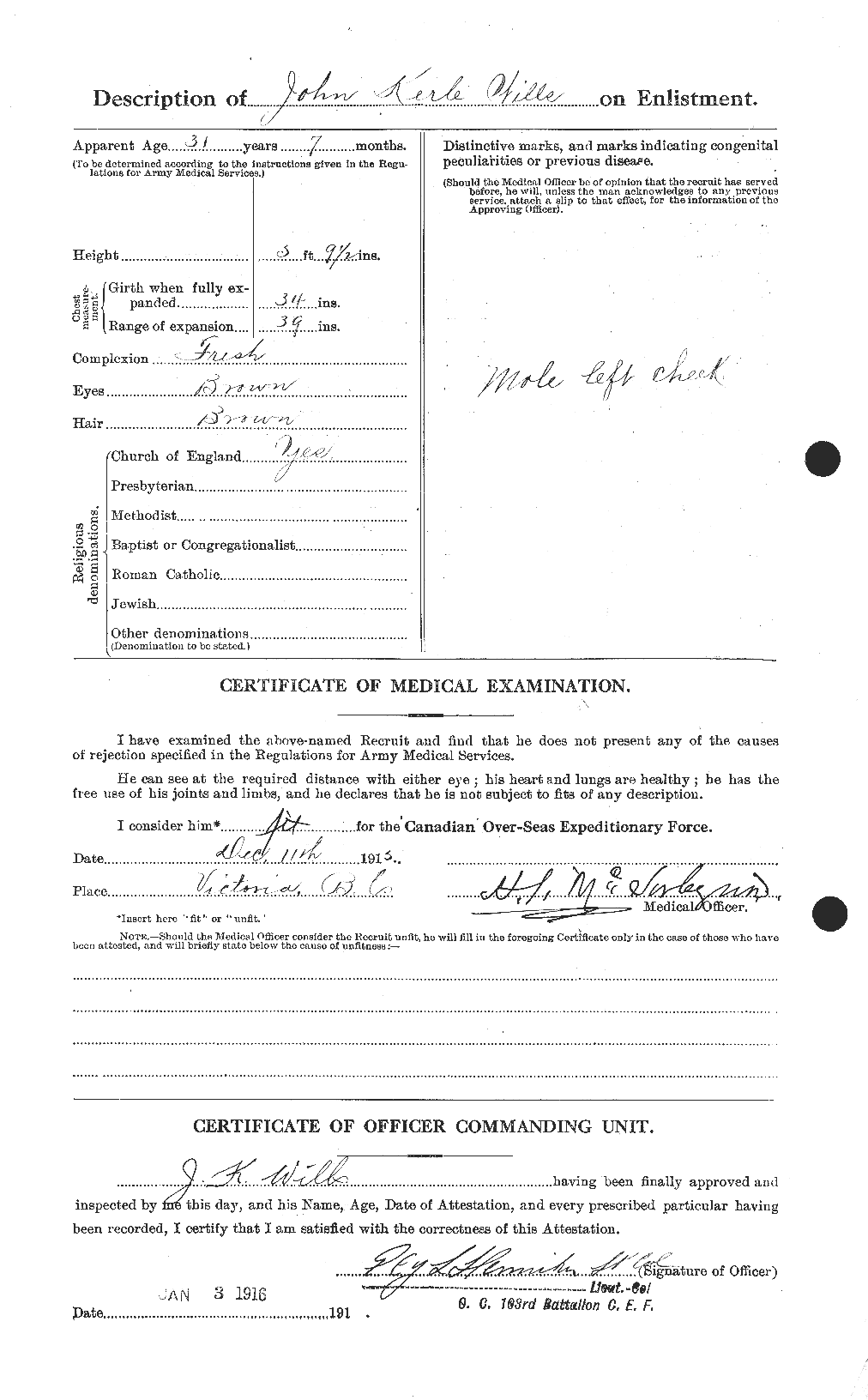 Dossiers du Personnel de la Première Guerre mondiale - CEC 678418b