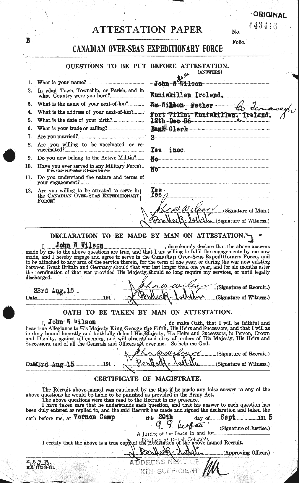 Personnel Records of the First World War - CEF 678538a