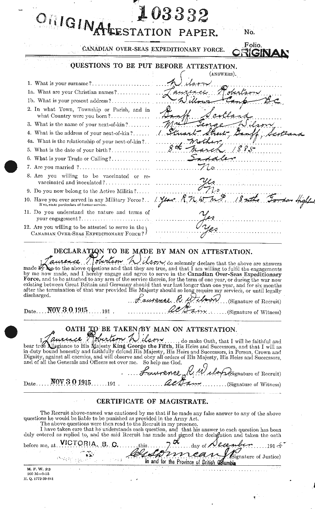 Personnel Records of the First World War - CEF 678617a