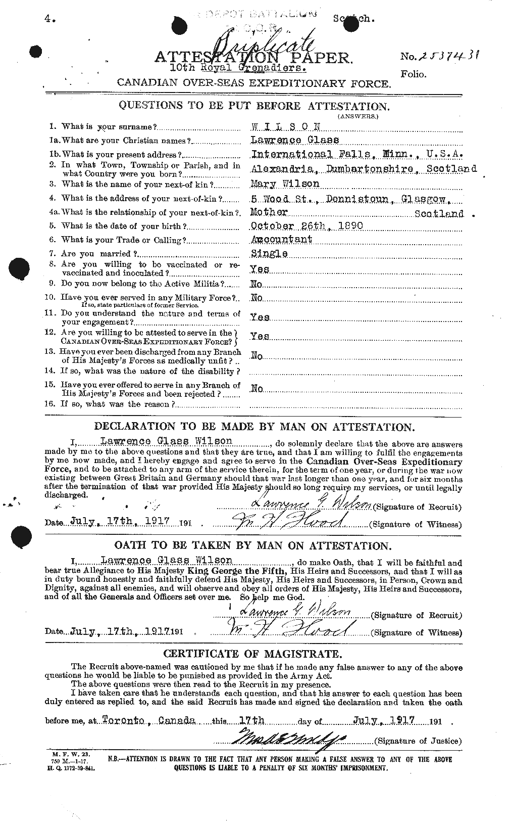 Personnel Records of the First World War - CEF 678621a