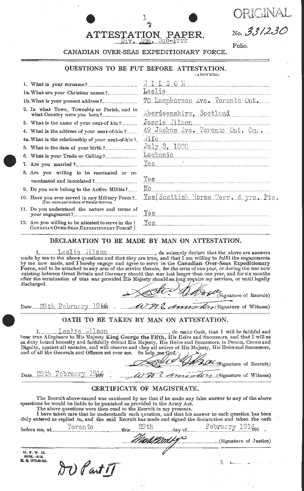 Personnel Records of the First World War - CEF 678648a