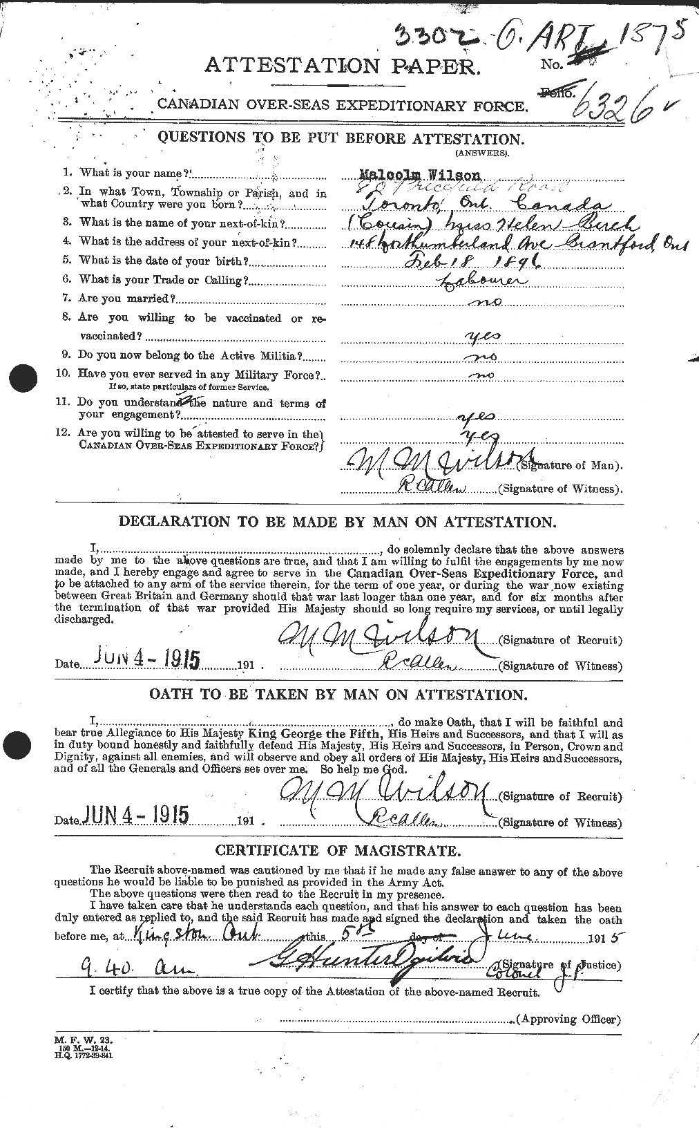 Personnel Records of the First World War - CEF 678677a