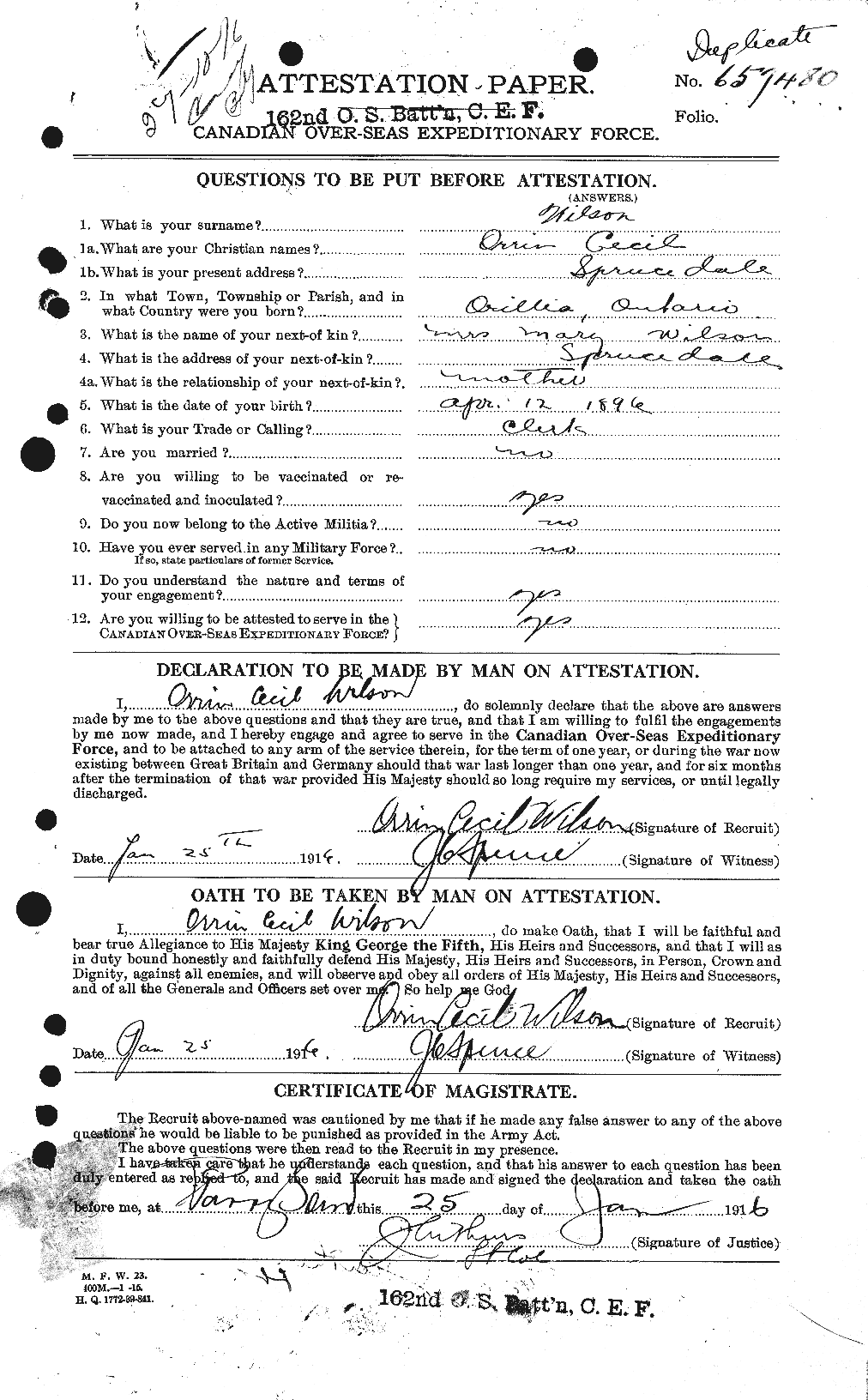 Personnel Records of the First World War - CEF 678753a