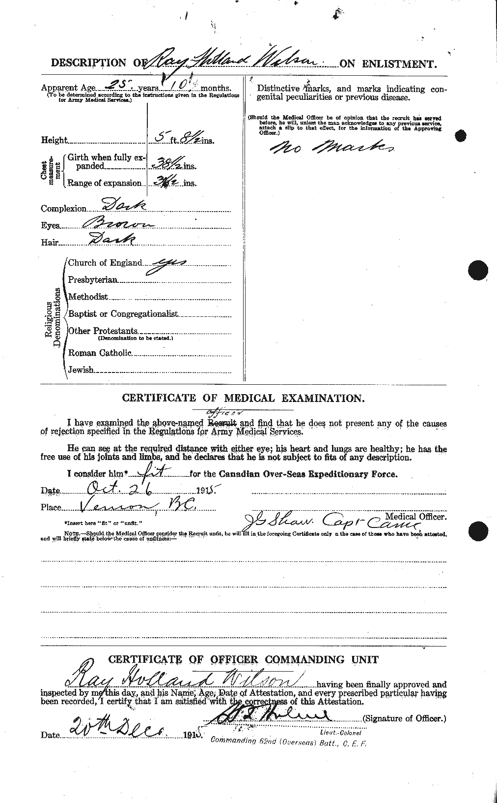 Dossiers du Personnel de la Première Guerre mondiale - CEC 678816b