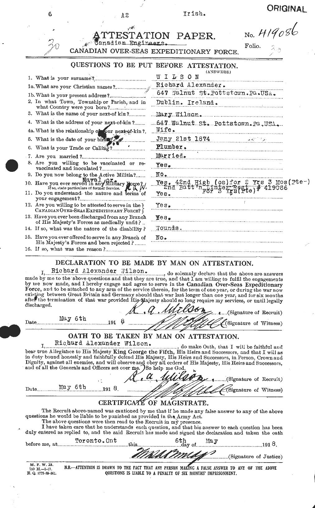 Personnel Records of the First World War - CEF 678845a