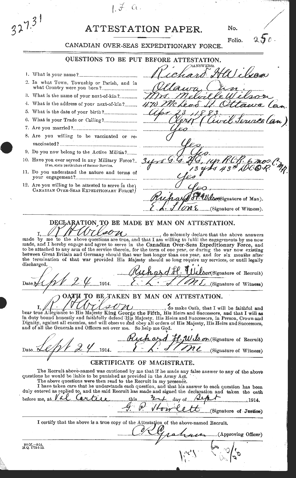 Personnel Records of the First World War - CEF 678854a