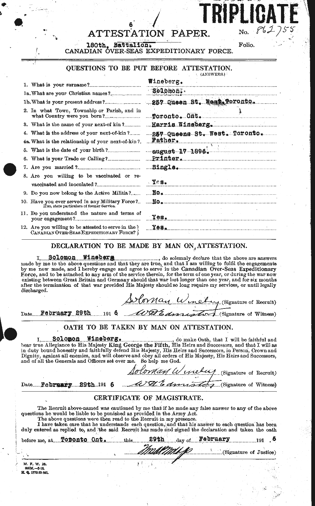 Personnel Records of the First World War - CEF 678899a