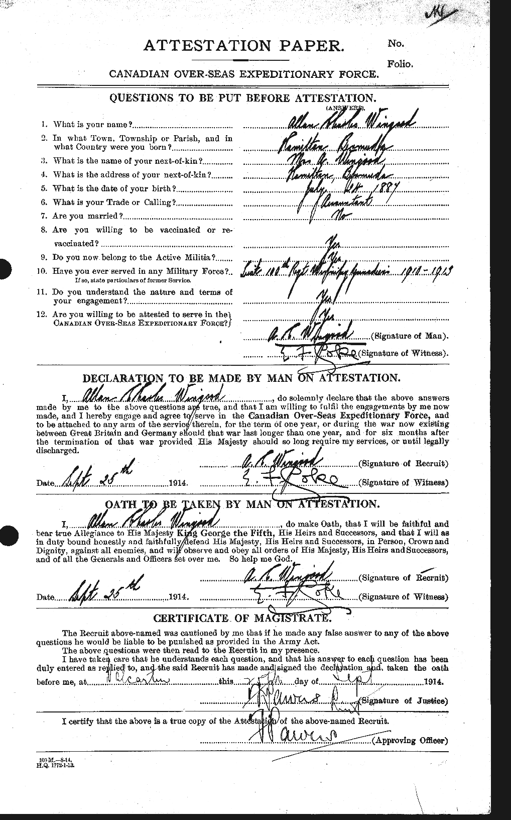 Personnel Records of the First World War - CEF 679019a