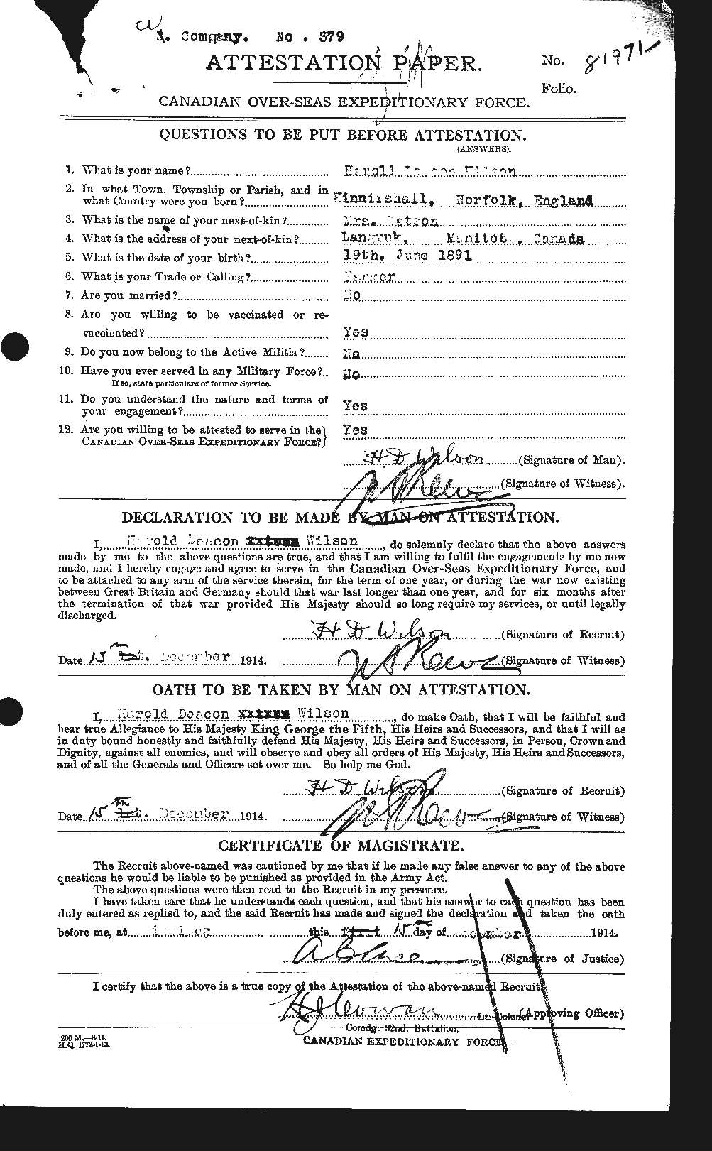 Personnel Records of the First World War - CEF 679403a