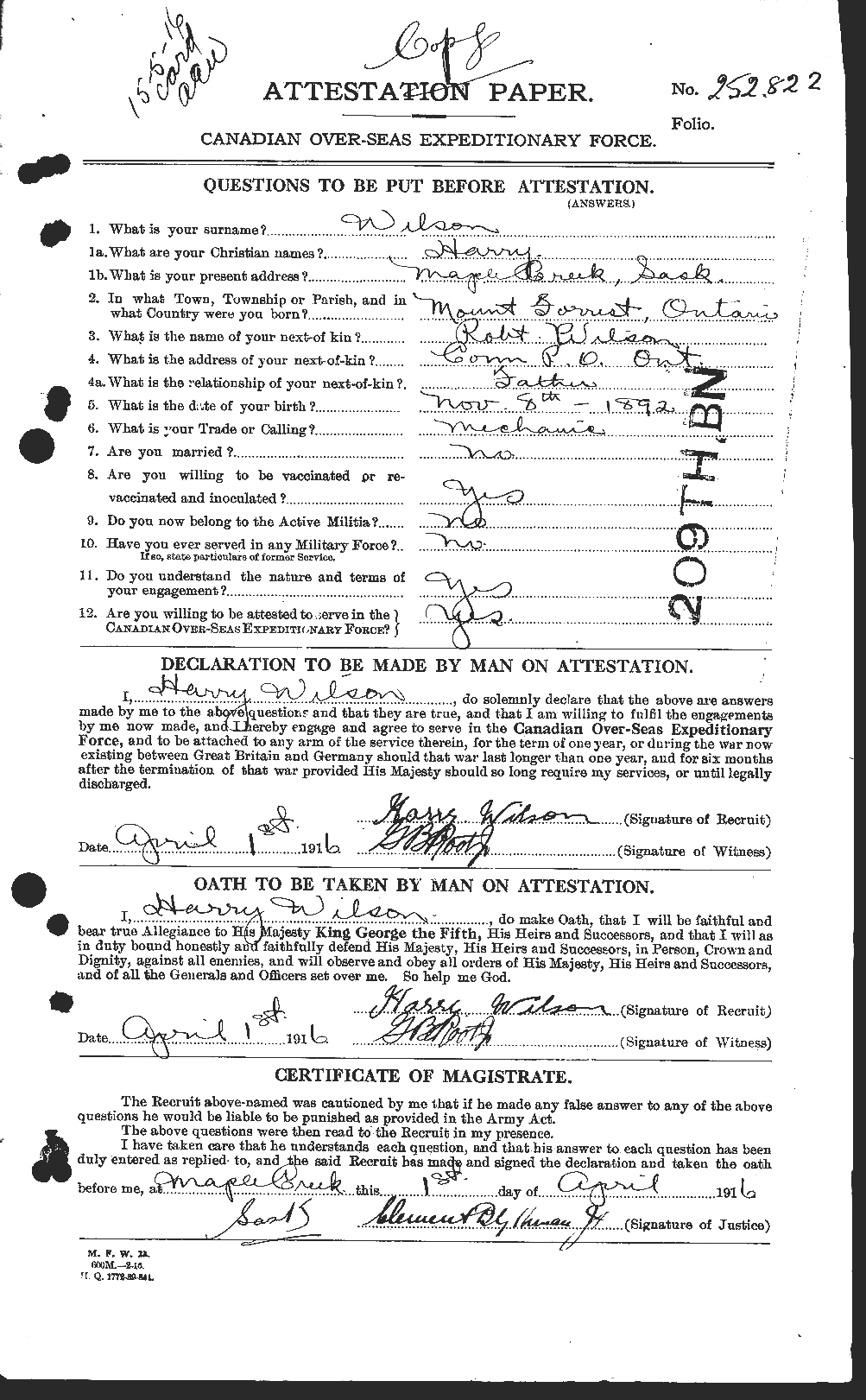 Personnel Records of the First World War - CEF 679431a