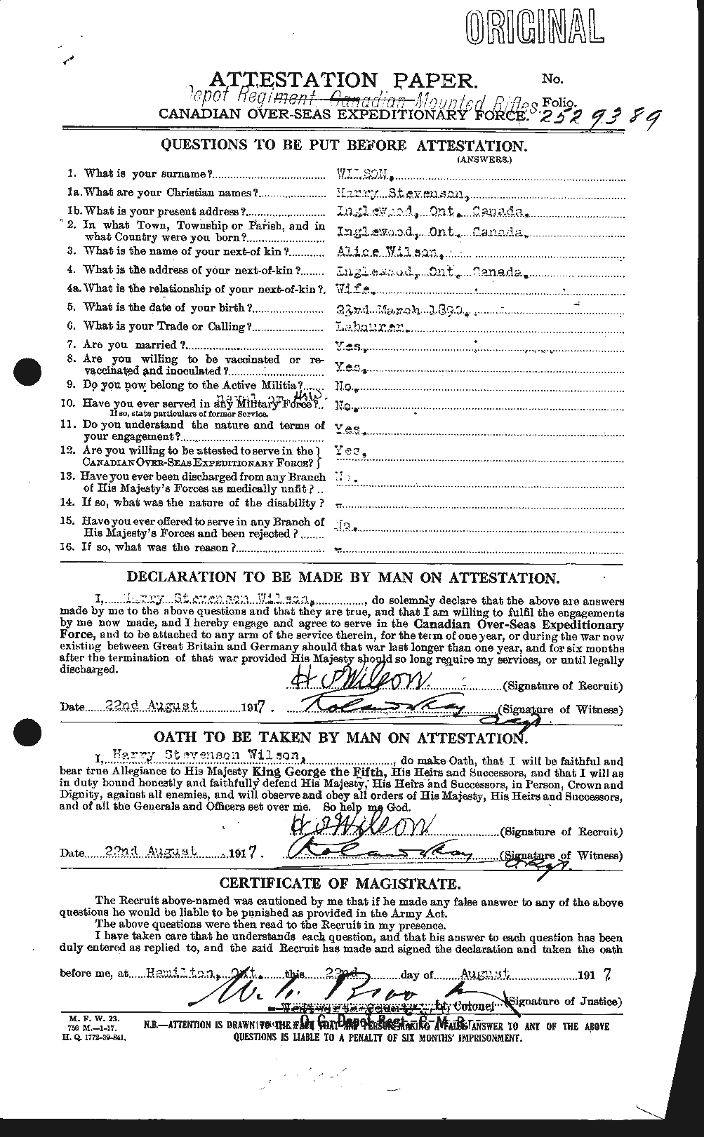 Personnel Records of the First World War - CEF 679473a