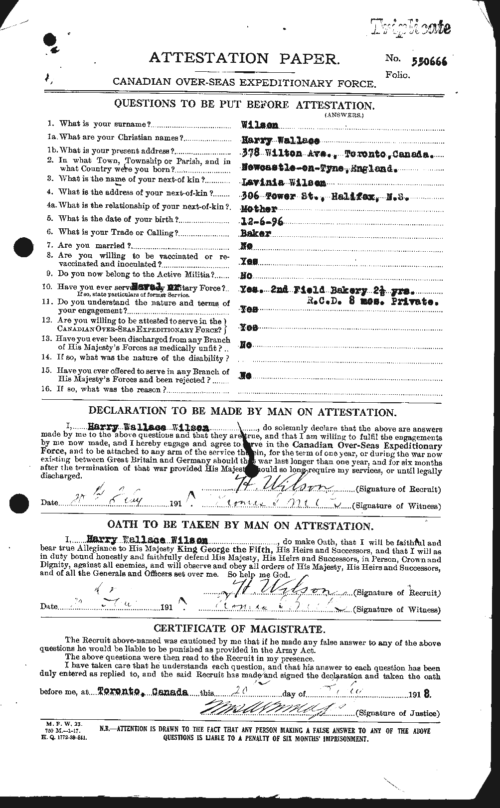 Personnel Records of the First World War - CEF 679476a