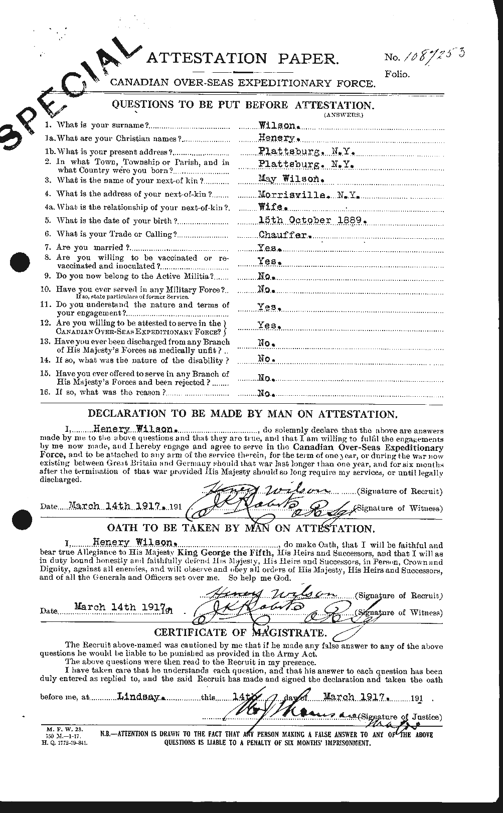 Personnel Records of the First World War - CEF 679492a