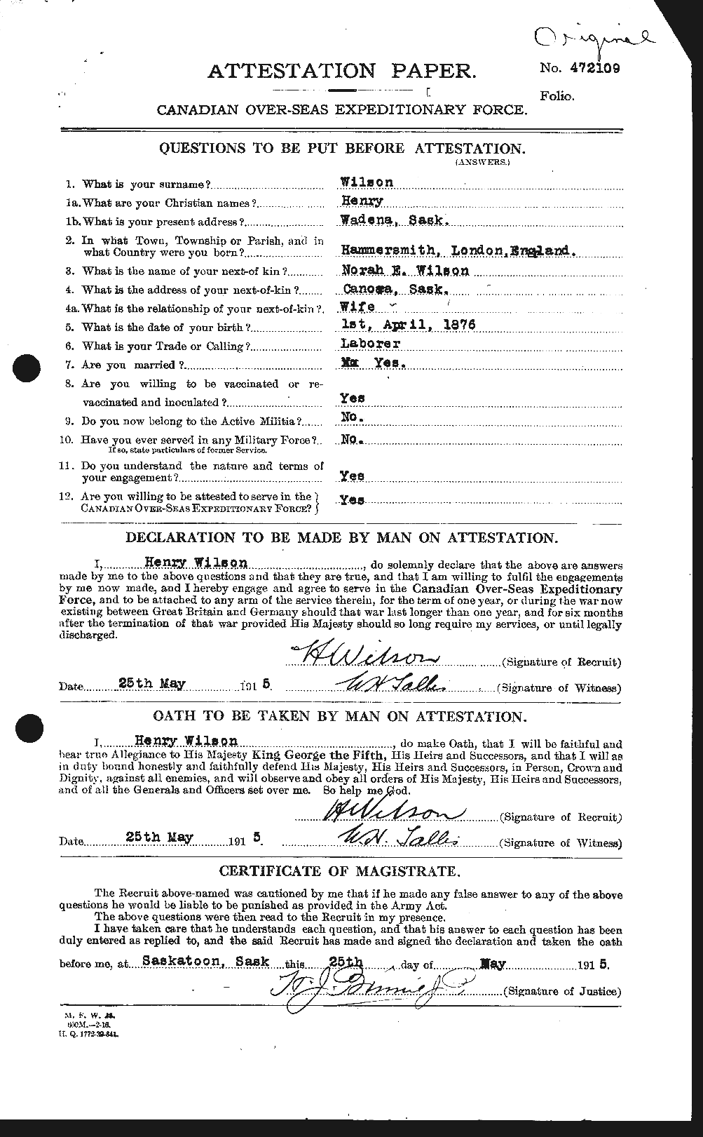Personnel Records of the First World War - CEF 679494a