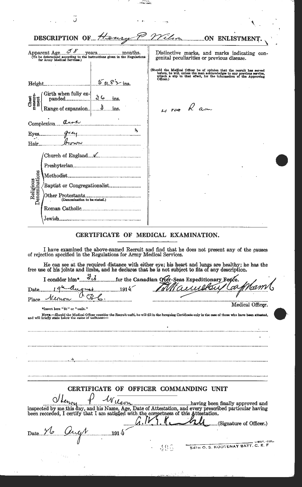 Dossiers du Personnel de la Première Guerre mondiale - CEC 679539b