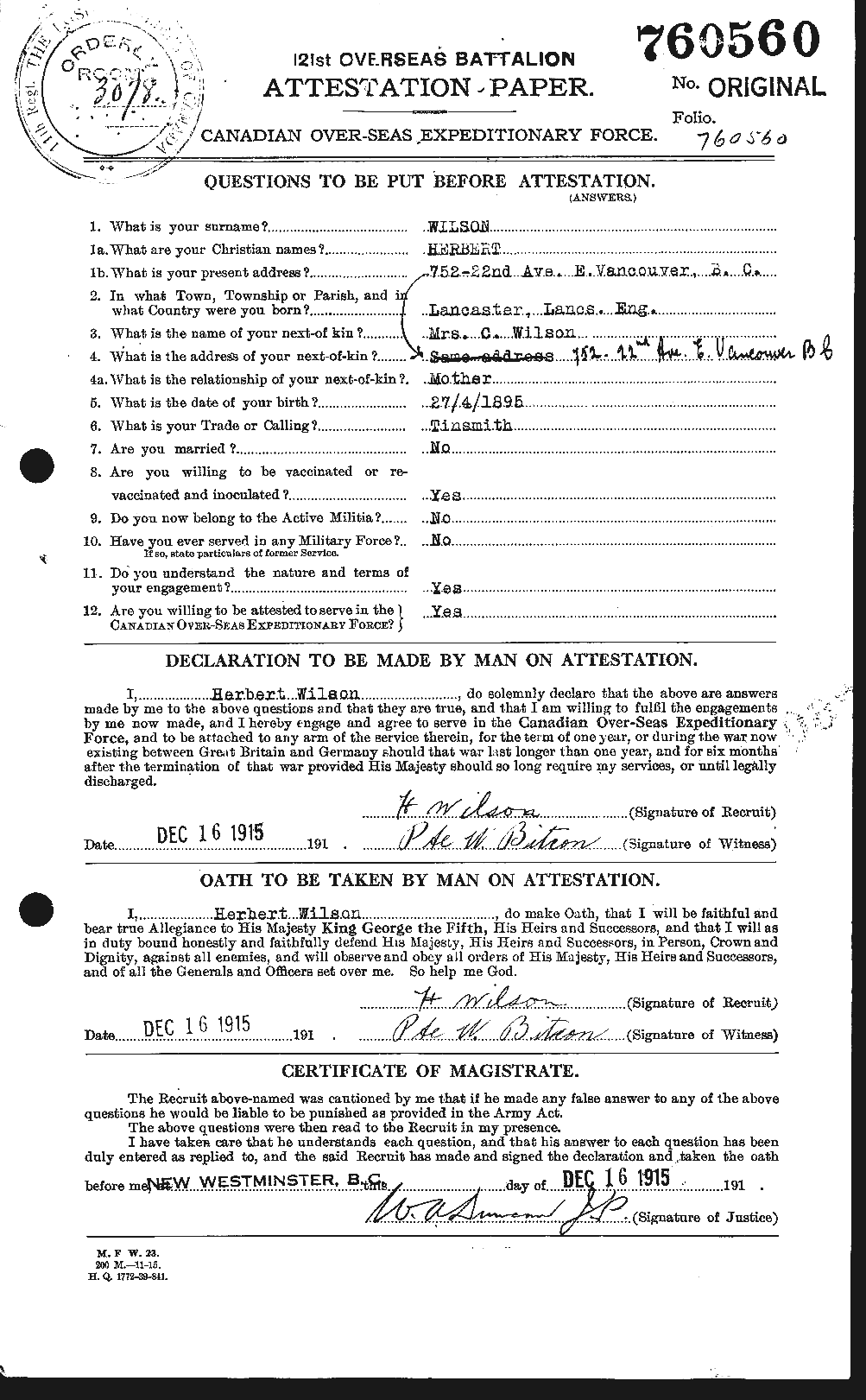 Personnel Records of the First World War - CEF 679549a