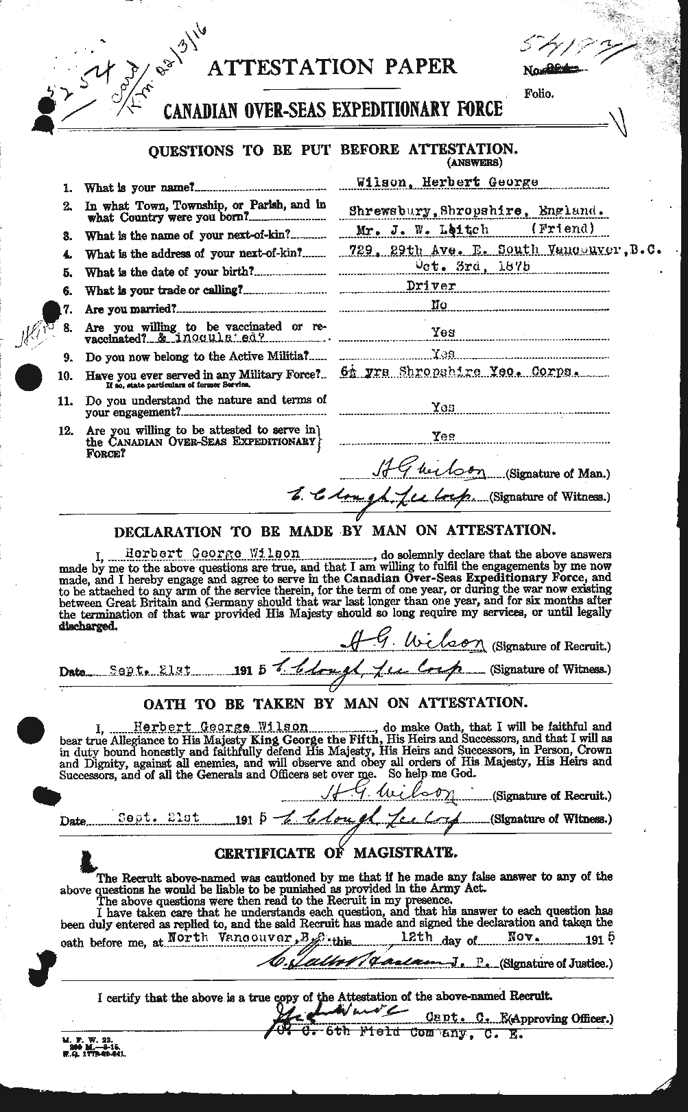 Personnel Records of the First World War - CEF 679561a