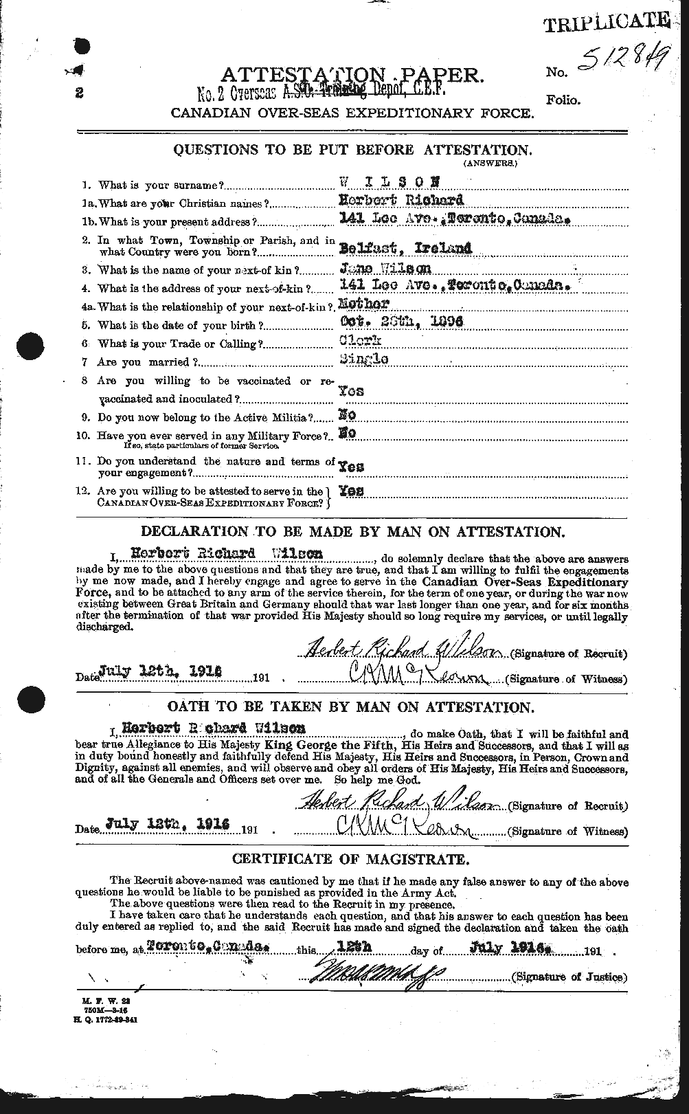 Personnel Records of the First World War - CEF 679574a