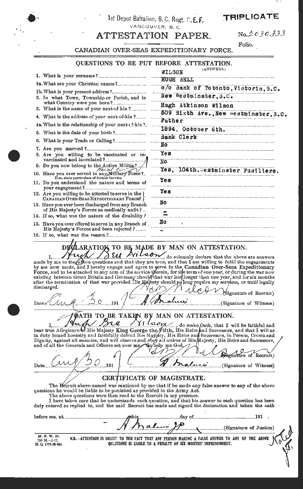 Personnel Records of the First World War - CEF 679608a