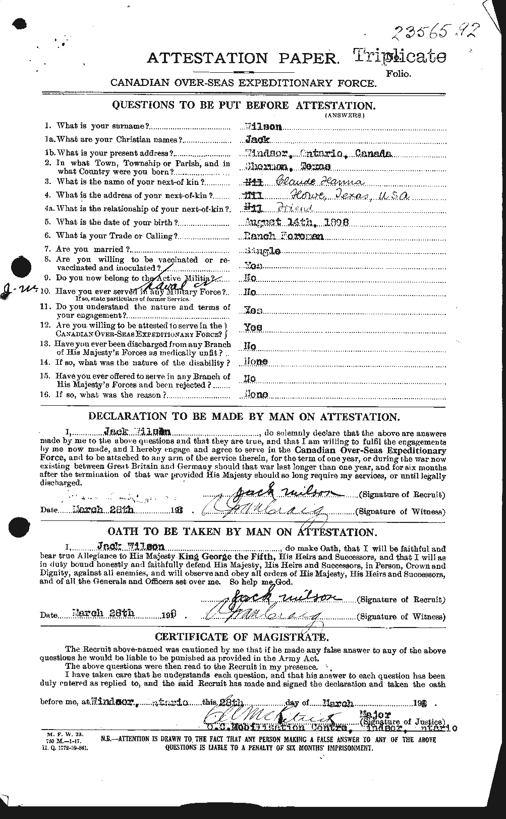 Personnel Records of the First World War - CEF 679641a