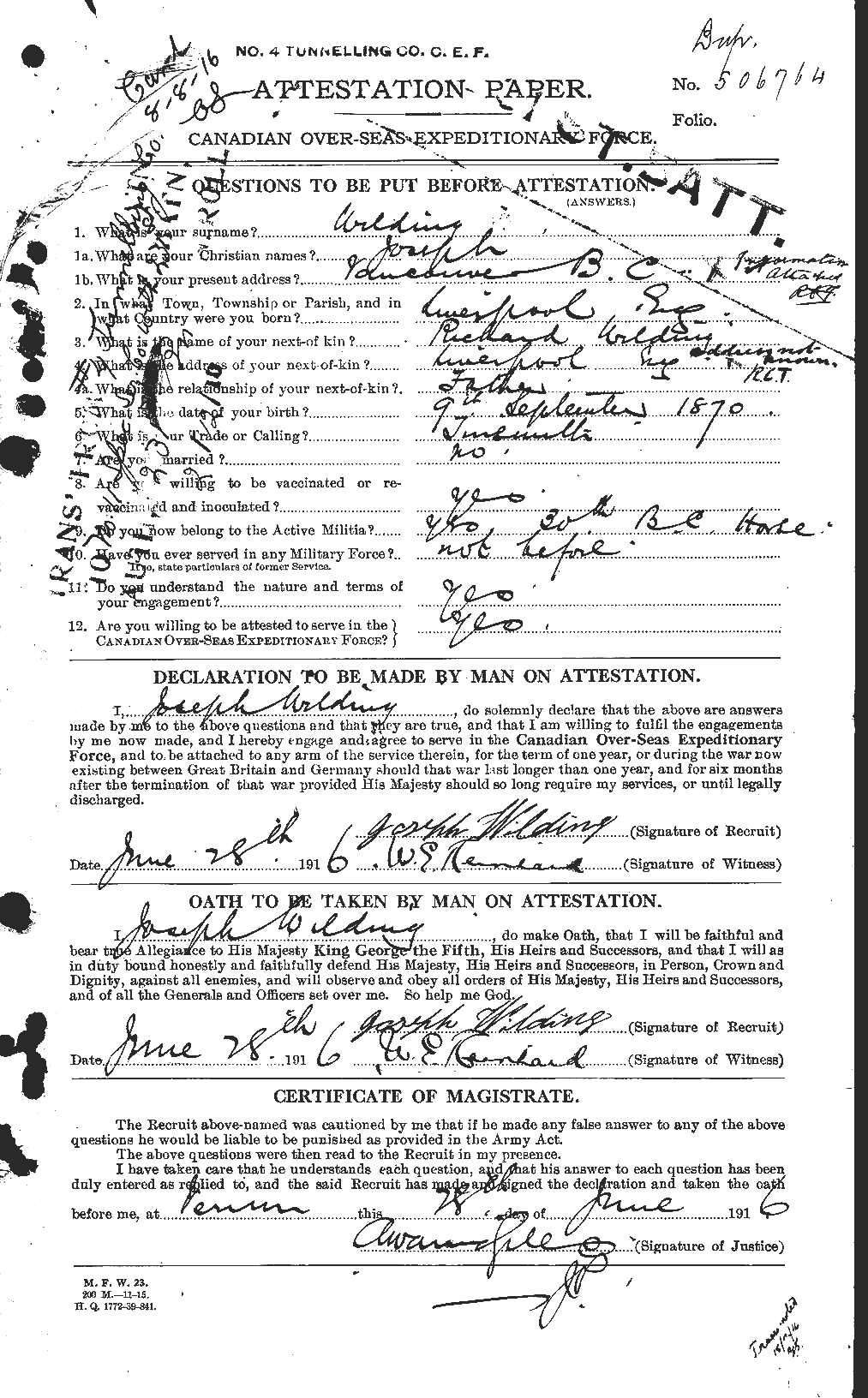 Personnel Records of the First World War - CEF 680104a