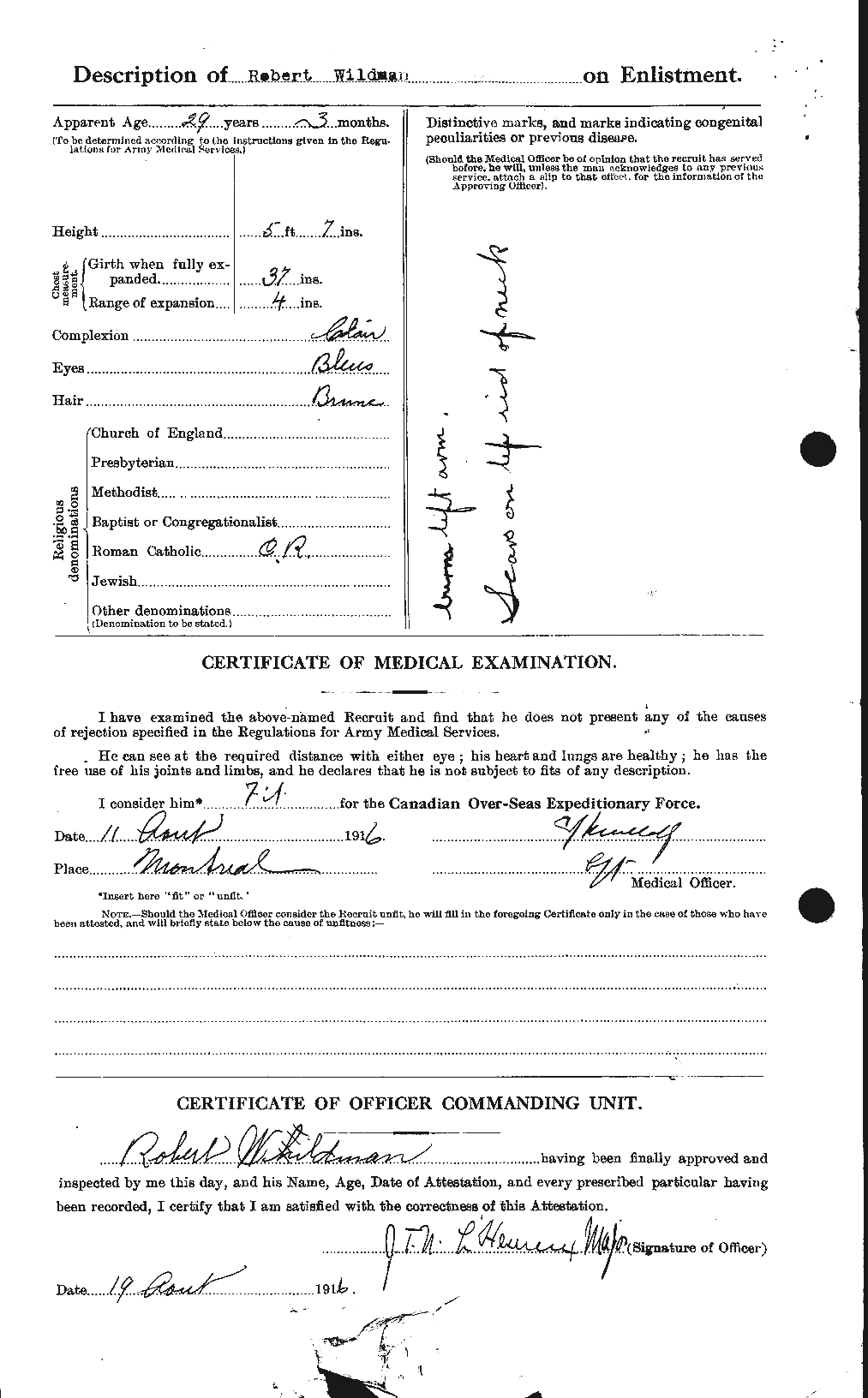 Dossiers du Personnel de la Première Guerre mondiale - CEC 680136b
