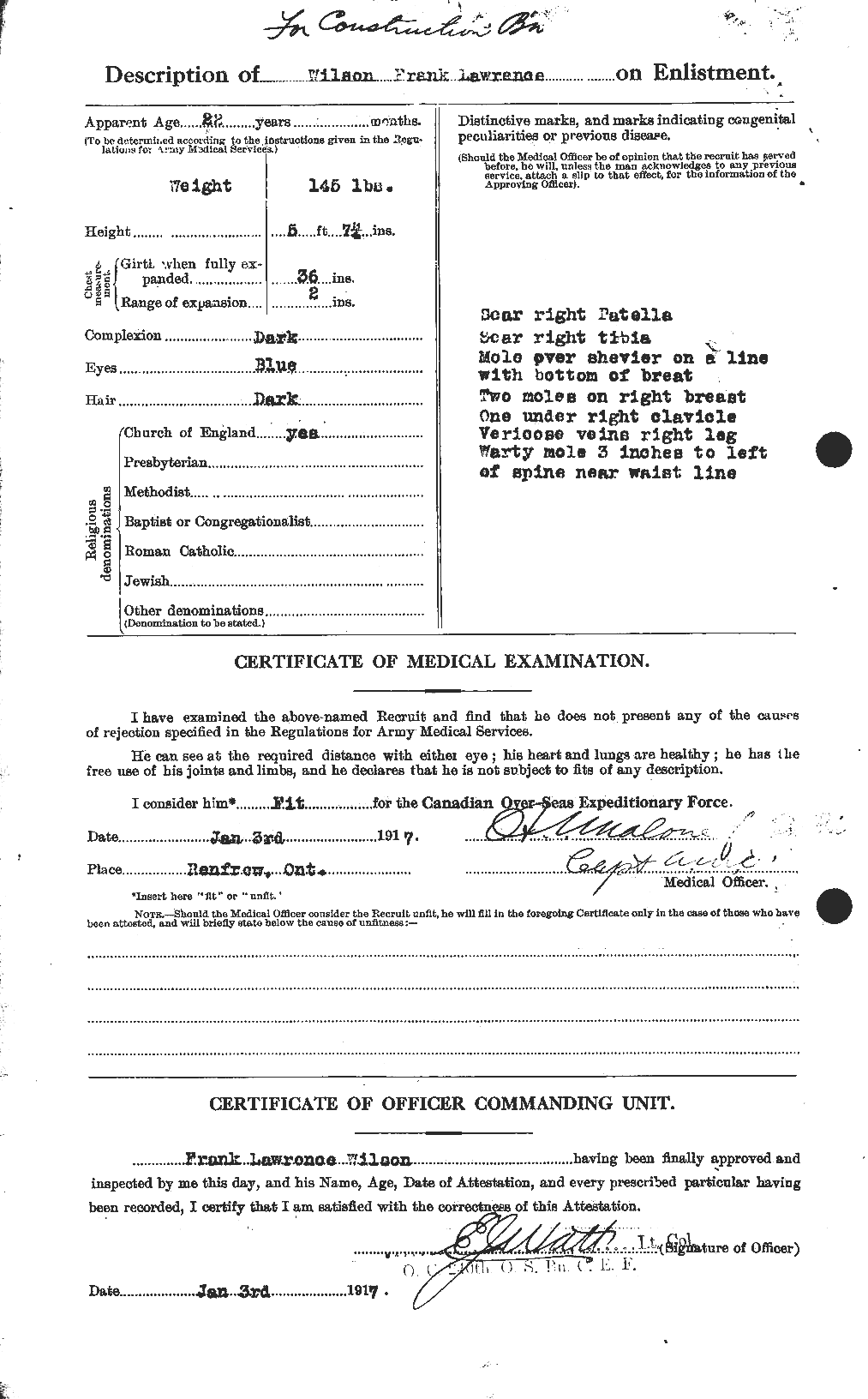 Dossiers du Personnel de la Première Guerre mondiale - CEC 680679b