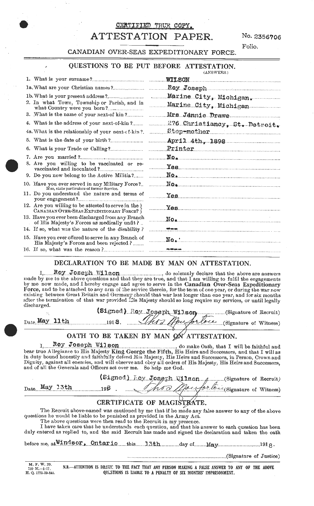 Personnel Records of the First World War - CEF 681062a