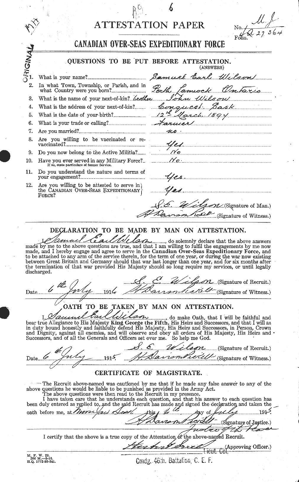Personnel Records of the First World War - CEF 681111a