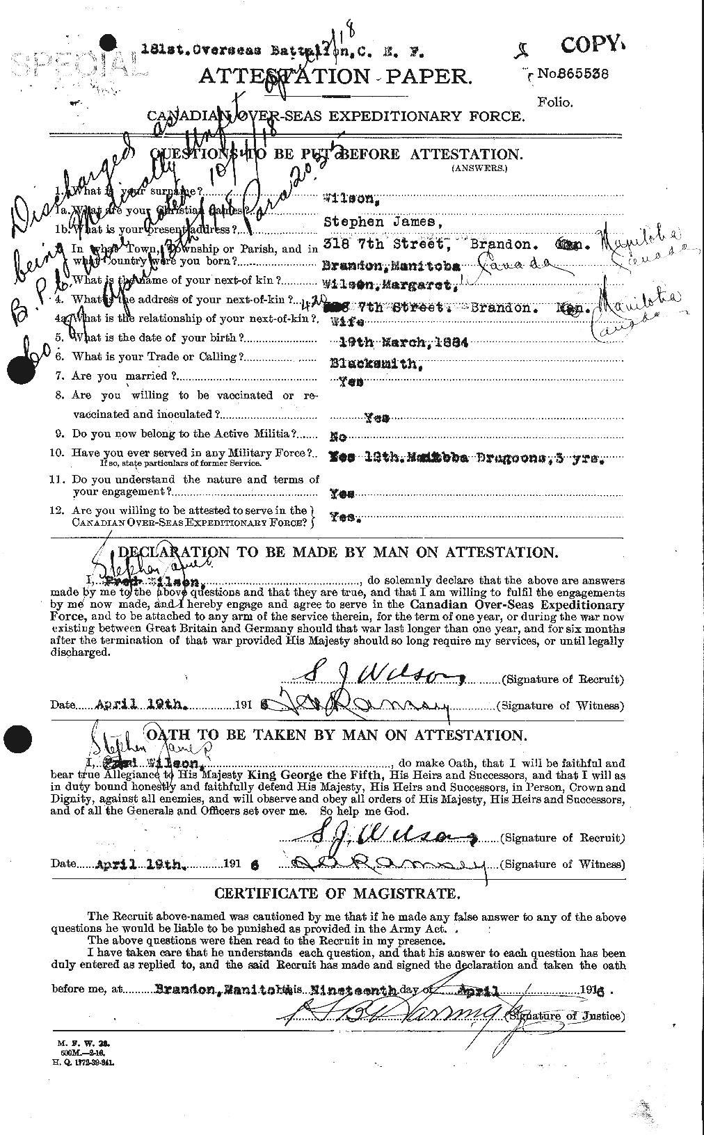 Personnel Records of the First World War - CEF 681149a