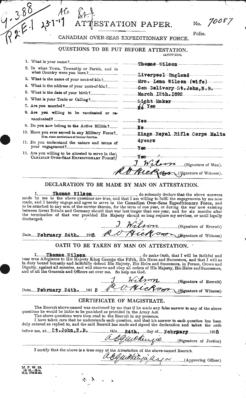Personnel Records of the First World War - CEF 681226a